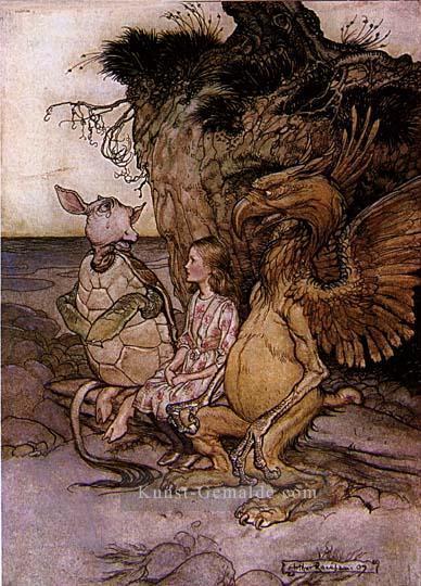 Alice im Wunderland Die Mock Turtles Geschichte Illustrator Arthur Rackham Ölgemälde